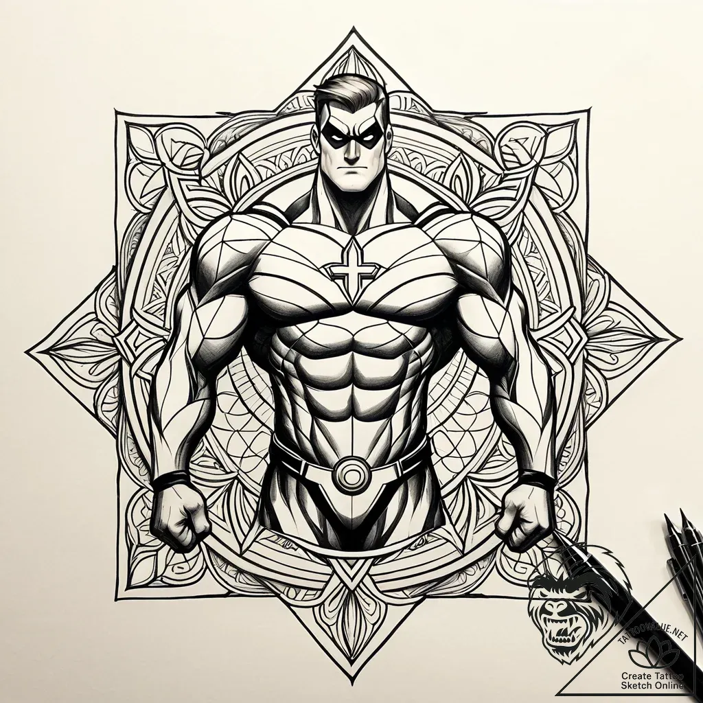 Eskiz.to, tattoo sketch, mr. incredible in he... - style Jaeger Simple - tattoo sketch (03.12.2025 13:57)
