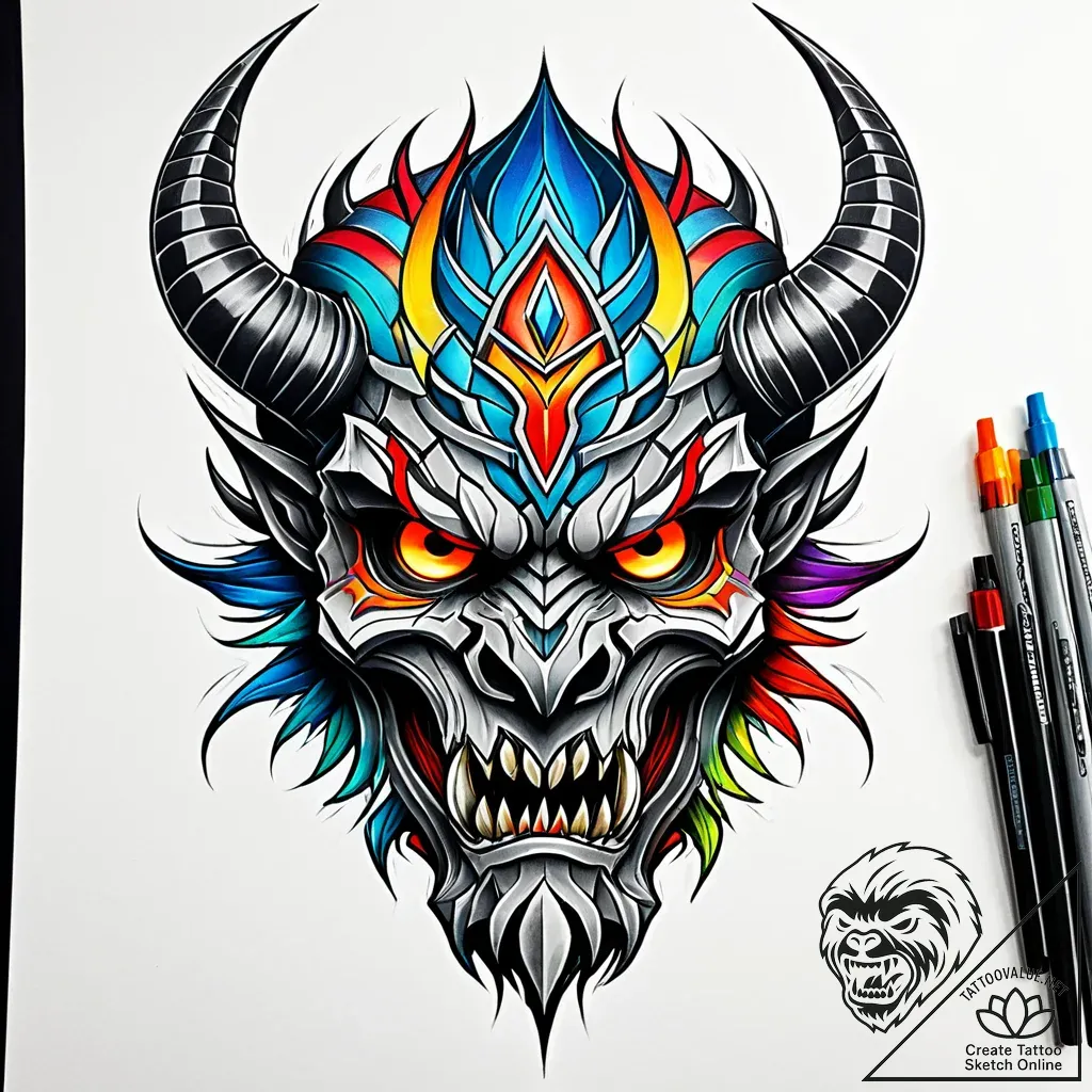 Grendel, tattoo line art, clear image, sharp... - style Jaeger Simple - tattoo sketch (03.12.2025 15:17)