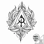 144. tattoo design: a minimalist “potok” rune… – style Jaeger Mini – tattoo sketch (03.12.2025 15:37)