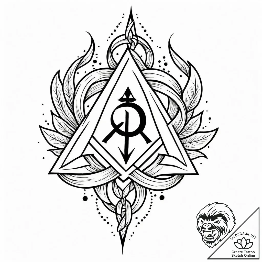 144. tattoo design: a minimalist "potok" rune... - style Jaeger Mini - tattoo sketch (03.12.2025 15:37)