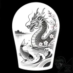 Tattoo design a calm lake with a fantasy crea… – style Flux Inscriptions – tattoo sketch (03.12.2025 16:17)
