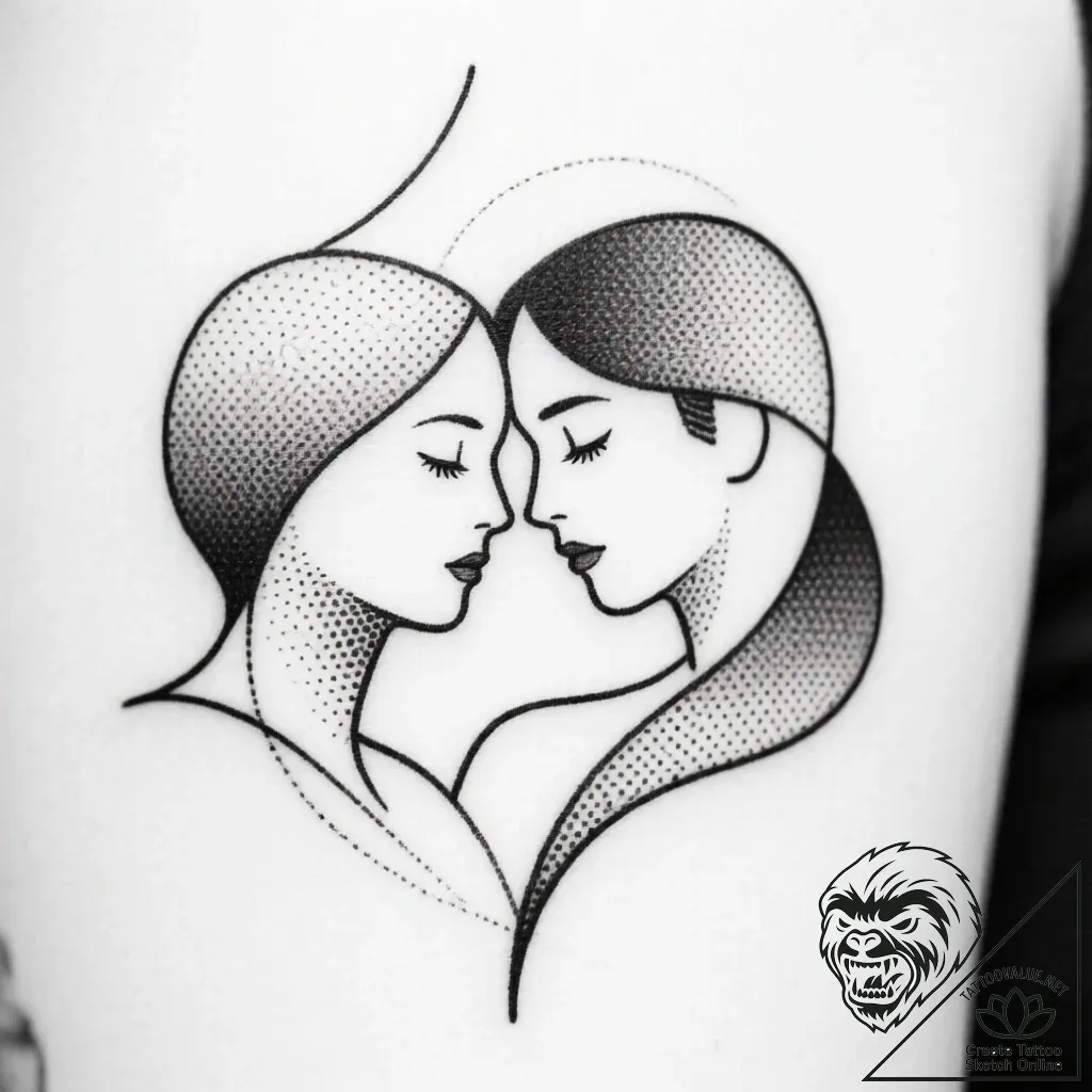 Tattoo design an abstract representation of q... - style Flux Inscriptions - tattoo sketch (03.12.2025 17:37)