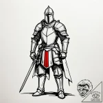 Tattoo sketch a medieval knight in full armor… – style Jaeger Simple – tattoo sketch (03.12.2025 17:57)