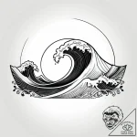 Tattoo sketch a simple, elegant wave, symboli… – style Jagger Old – tattoo sketch (03.12.2025 18:37)