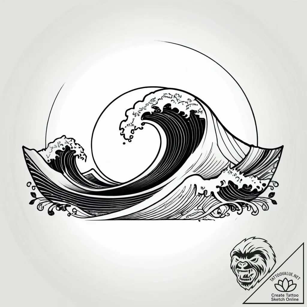 Tattoo sketch a simple, elegant wave, symboli... - style Jagger Old - tattoo sketch (03.12.2025 18:37)