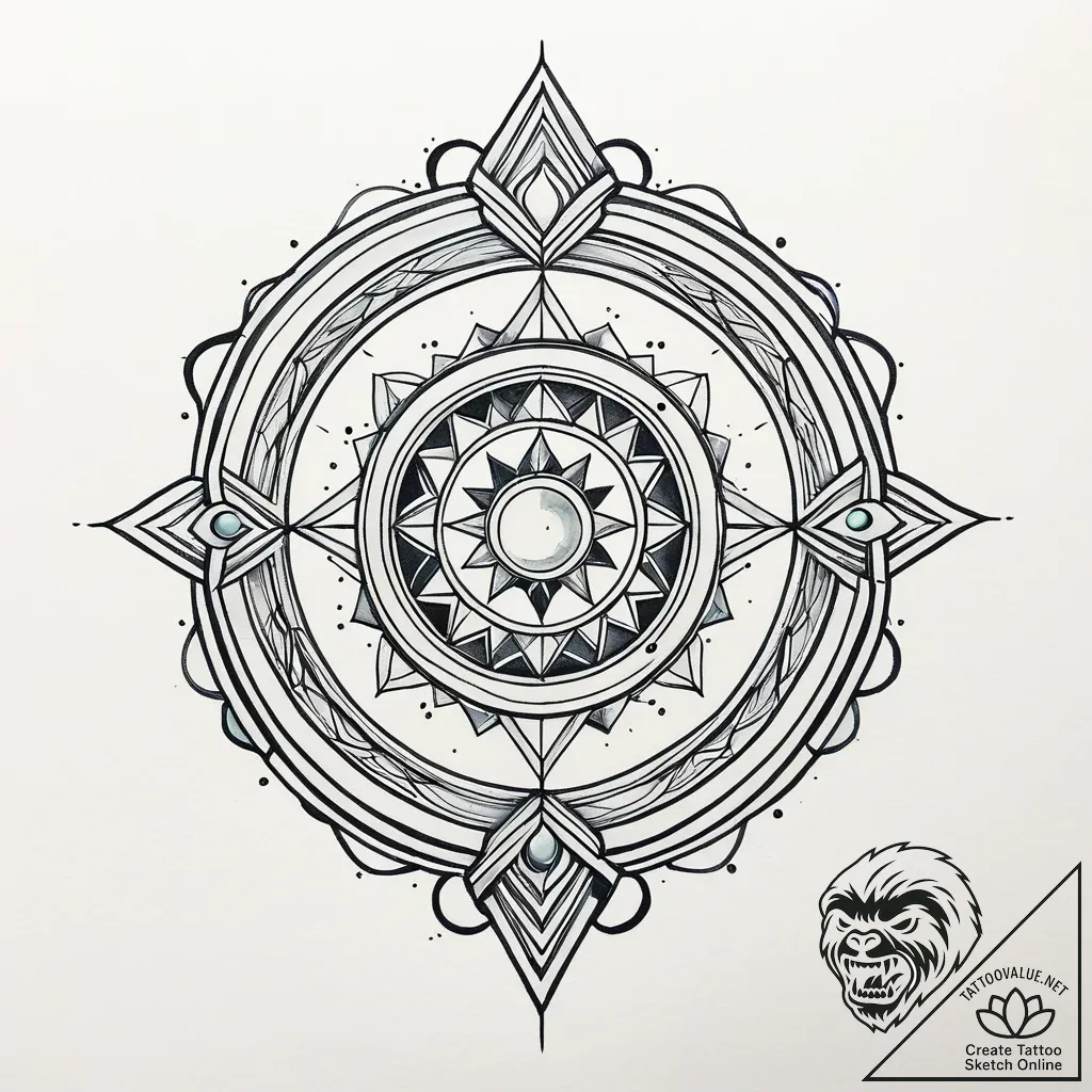 Tattoo design a stylized portal to another di... - style Jaeger Simple - tattoo sketch (03.12.2025 19:17)