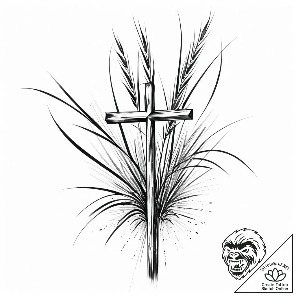 Tat tattoo sketch, reeds bending with breeze,... - style Jaeger Mini - tattoo sketch (03.12.2025 19:37)