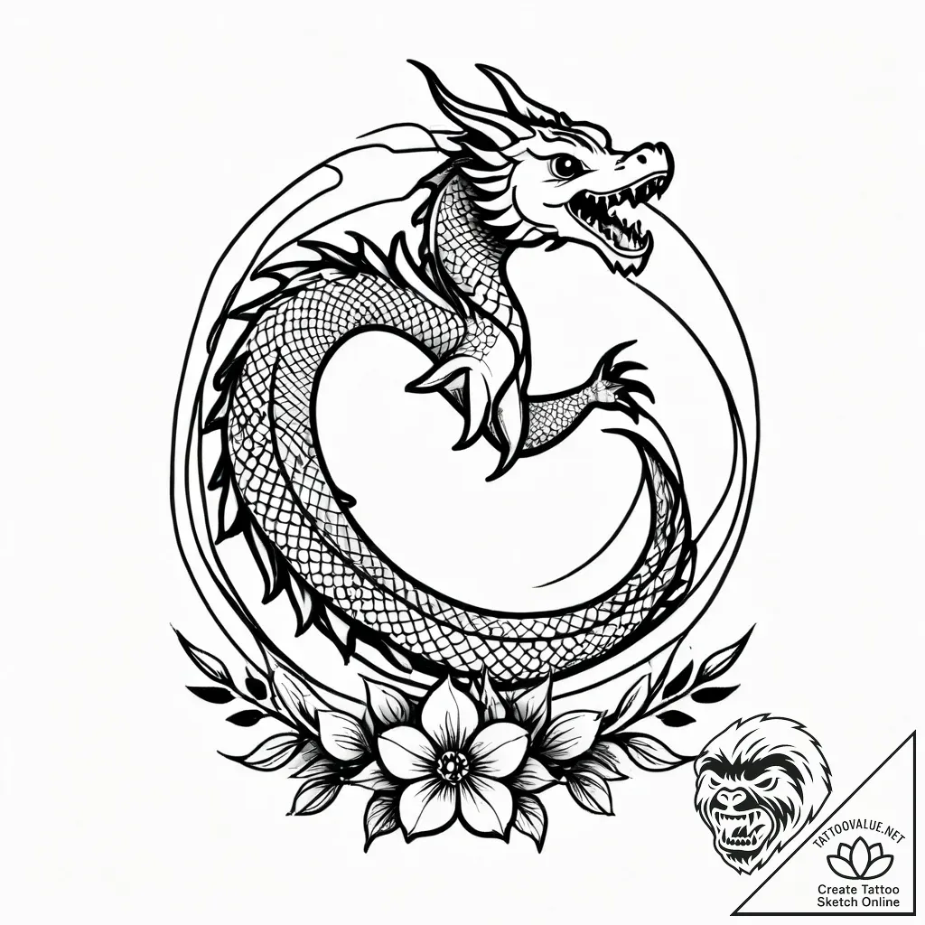 Tattoo sketch, gran crood dancing with flower... - style Jagger Old - tattoo sketch (03.12.2025 19:57)