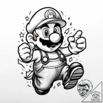 супер марио братья в кино (the super mario br… – style Jaeger Mini – tattoo sketch (03.12.2025 20:57)