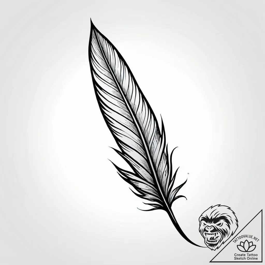Tattoo design a floating feather with subtle... - style Jagger Old - tattoo sketch (03.12.2025 22:37)