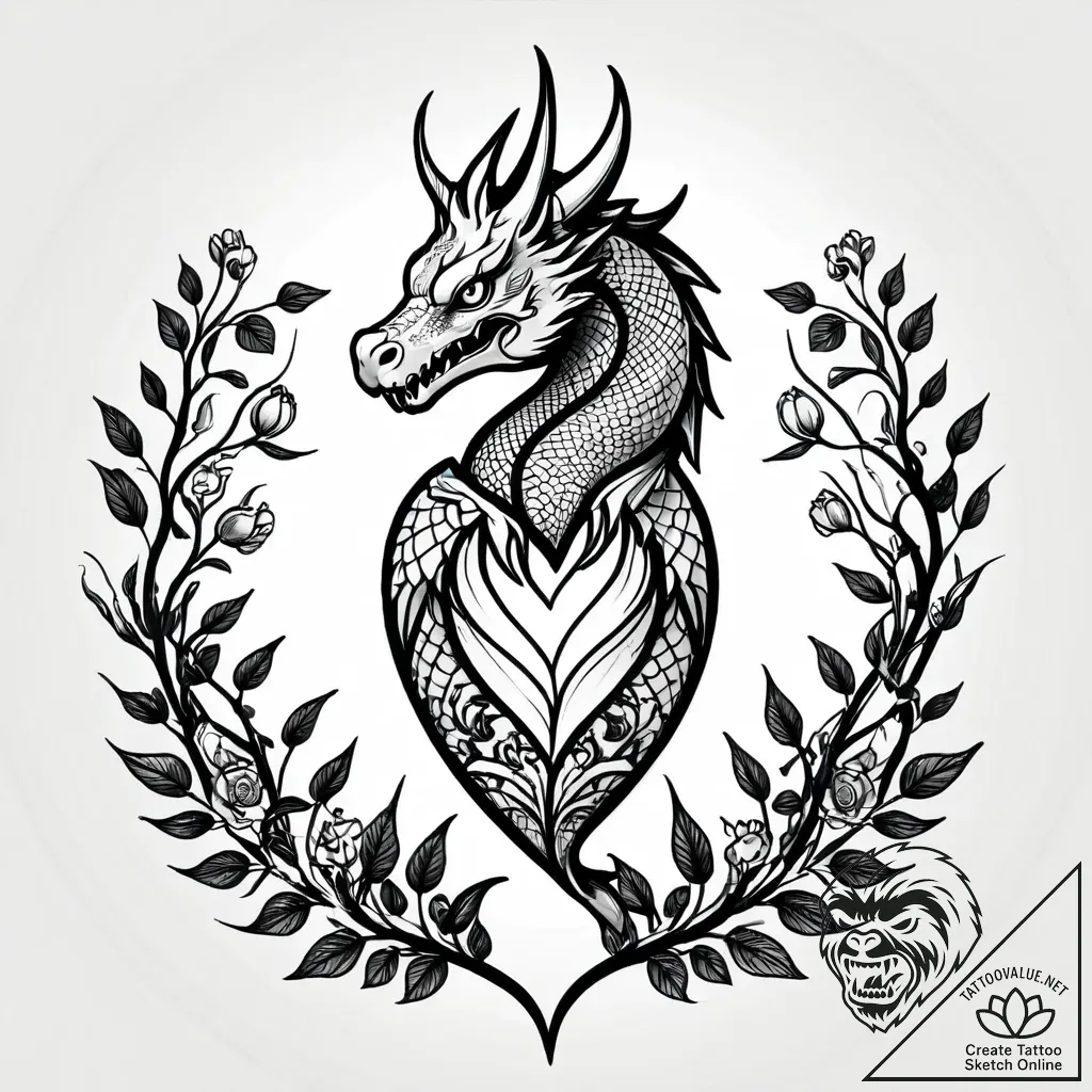 Anatomical heart woven from thorny vines, tat... - style Jagger Old - tattoo sketch (03.12.2025 23:57)