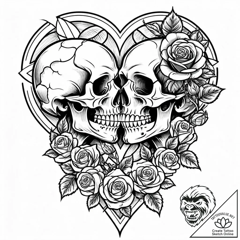 поцелуй, artistic tattoo sketch, rough sketch... - style Jaeger Mini - tattoo sketch (04.12.2025 00:57)