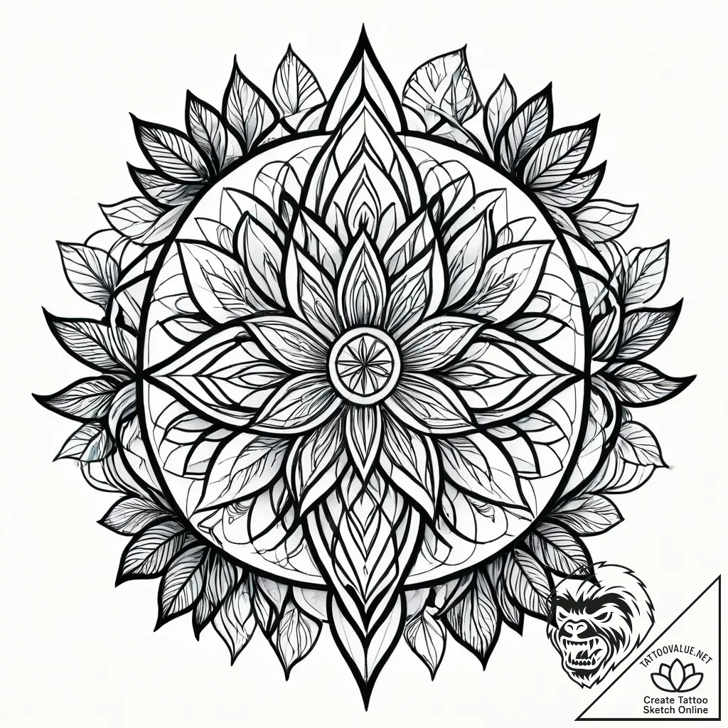 Tat tattoo sketch, dense jungle vines entwine... - style Jagger Old - tattoo sketch (04.12.2025 01:16)