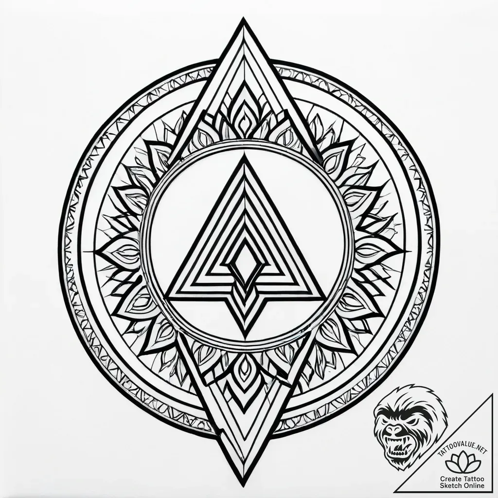 Obsidian gate beneath spectral sky, concept a... - style Jagger Old - tattoo sketch (04.12.2025 02:37)