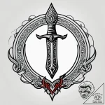 Tattoo sketch, enchanted sword forged in cele… – style Jagger Old – tattoo sketch (04.12.2025 03:56)