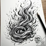 Tat tattoo sketch, fierce flame elemental twi… – style Jaeger Simple – tattoo sketch (04.12.2025 04:36)