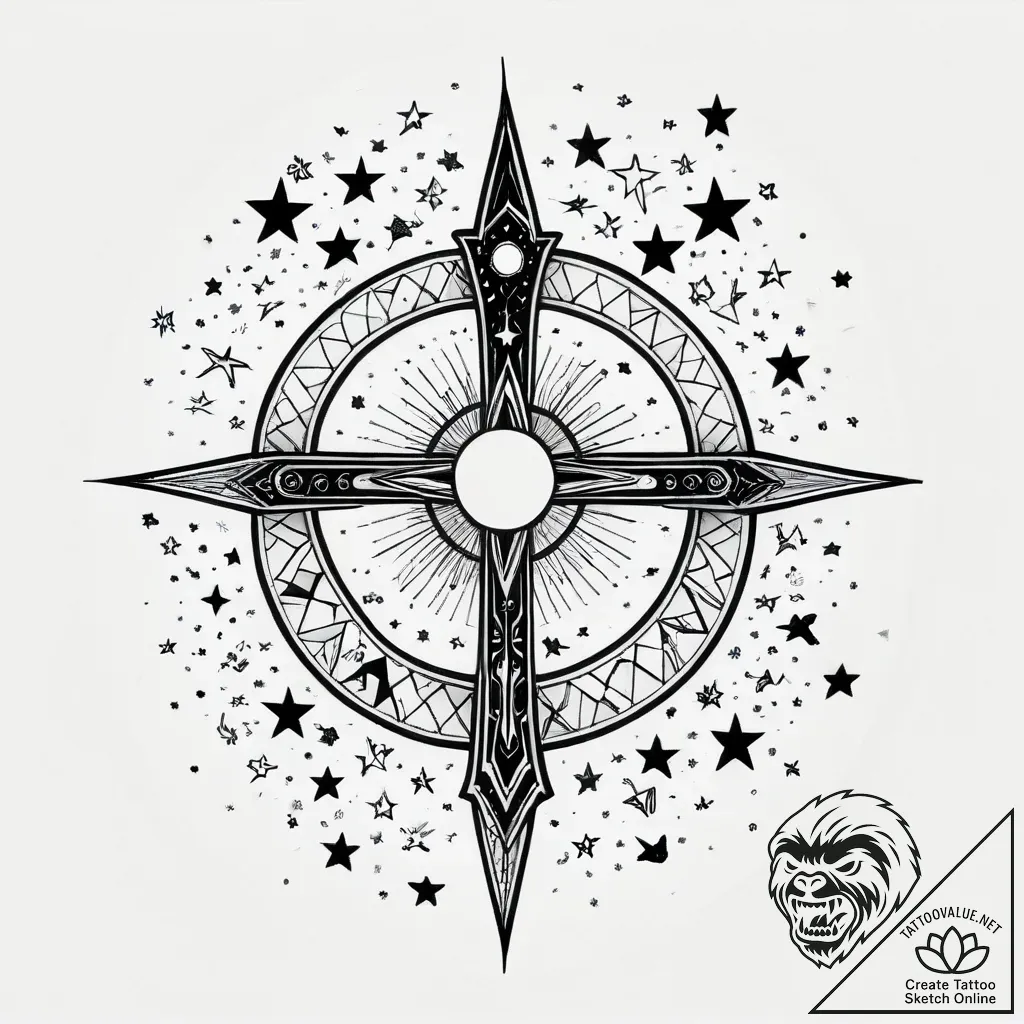 Tat tattoo sketch, dreamer’s silhouette float... - style Jagger Old - tattoo sketch (04.12.2025 05:16)