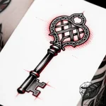 Tattoo sketch a single, ancient key with intr… – style Flux Inscriptions – tattoo sketch (04.12.2025 05:37)