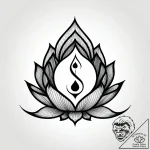 Tattoo sketch, yin-yang symbol with lotus pet… – style Jagger Old – tattoo sketch (04.12.2025 06:36)