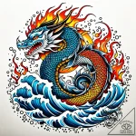 пламя, tattoo line art, dotwork shading, stip… – style Jaeger Simple – tattoo sketch (04.12.2025 07:16)