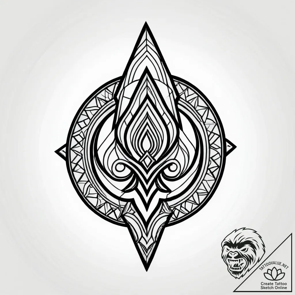 Tattoo design an abstract pattern of gaming u... - style Jagger Old - tattoo sketch (04.12.2025 07:56)