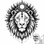 Tattoo sketch, lion with solar halo and glowi… – style Jaeger Mini – tattoo sketch (04.12.2025 08:57)