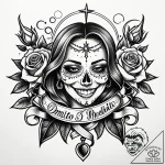 улыбка, tattoo drawing outline, on a clean wh… – style Jaeger Simple – tattoo sketch (04.12.2025 09:56)