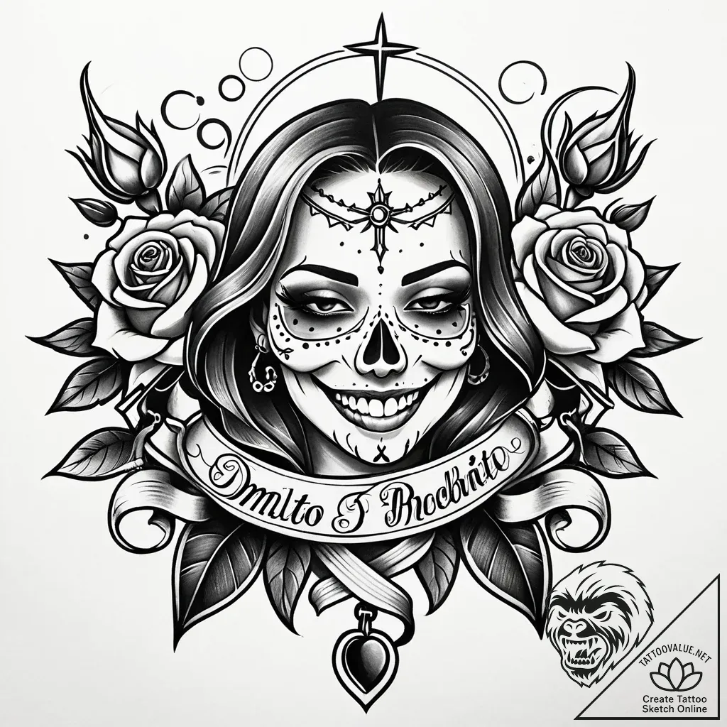 улыбка, tattoo drawing outline, on a clean wh... - style Jaeger Simple - tattoo sketch (04.12.2025 09:56)