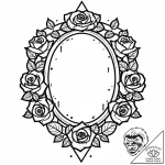 Rose mirror beneath spectral gate, concept ar… – style Jaeger Mini – tattoo sketch (04.12.2025 11:36)