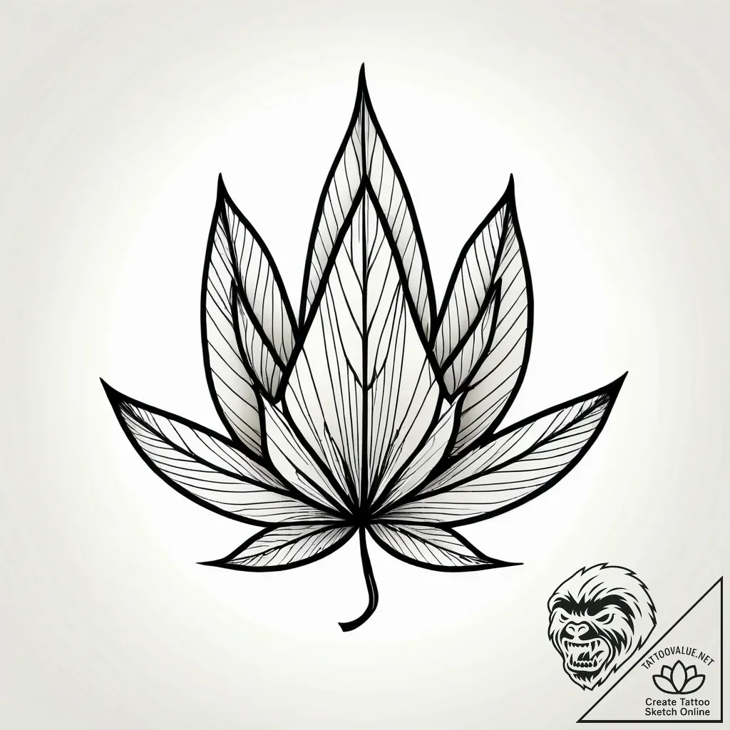 Tat tattoo sketch, maple leaves with crisp ge... - style Jagger Old - tattoo sketch (04.12.2025 11:56)