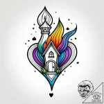Tattoo design a small, stylized home with smo… – style Jagger Old – tattoo sketch (04.12.2025 13:16)