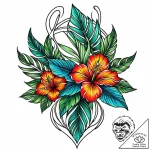 Eskiz.to, tattoo sketch, gloria with tropical… – style Jaeger Mini – tattoo sketch (04.12.2025 14:17)