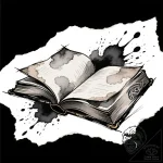 Tattoo design a heavy, ancient book, symboliz… – style Flux Inscriptions – tattoo sketch (04.12.2025 17:37)