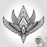 Etched wings above burning city, tattoo flash… – style Jagger Old – tattoo sketch (04.12.2025 18:17)