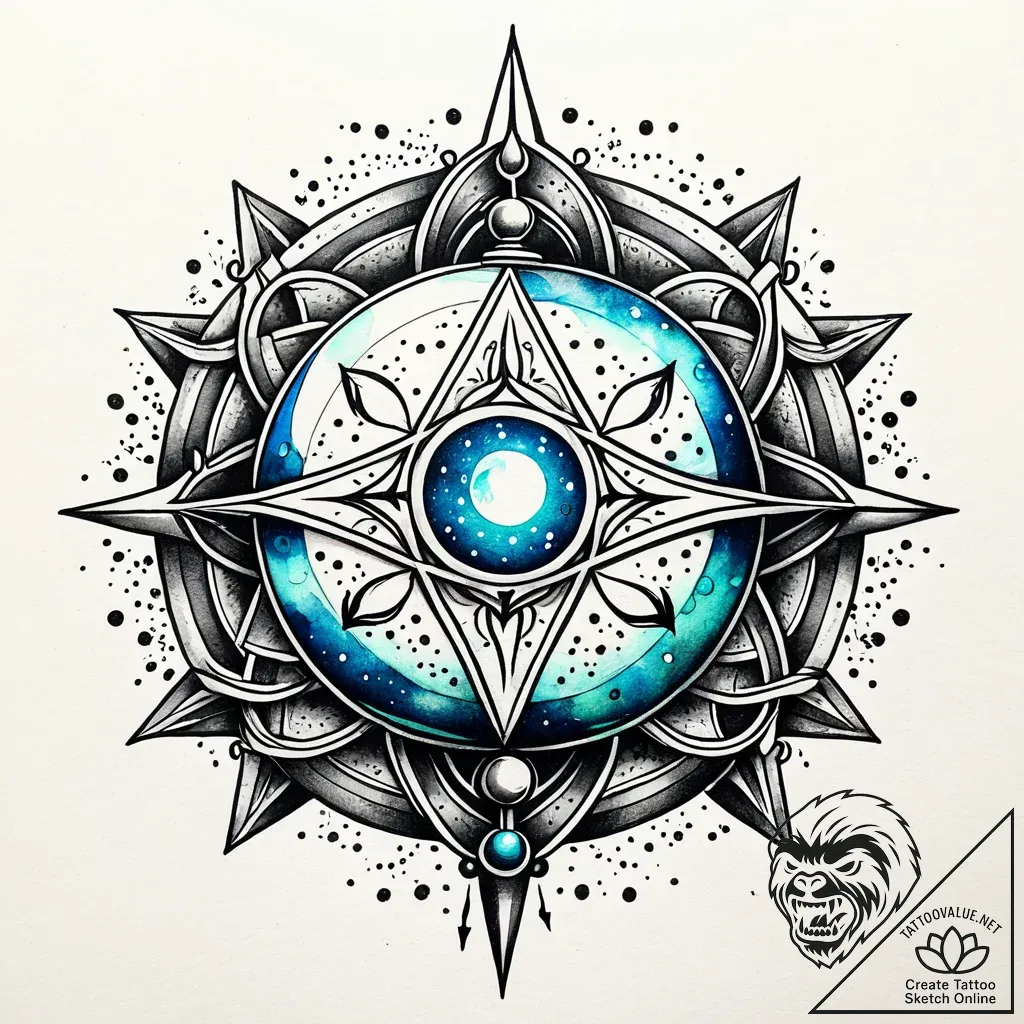 Tattoo sketch a magical staff with an element... - style Jaeger Simple - tattoo sketch (04.12.2025 20:17)