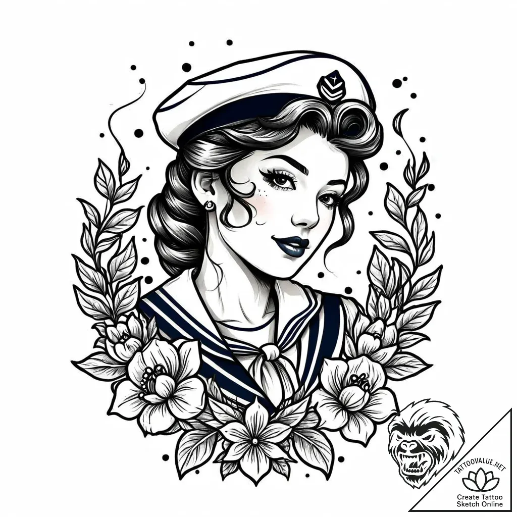 Tattoo design a floral design with a subtle,... - style Jaeger Mini - tattoo sketch (04.12.2025 20:36)