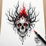 Molten roots consuming relic, ink illustratio… – style Jaeger Simple – tattoo sketch (05.12.2025 00:17)