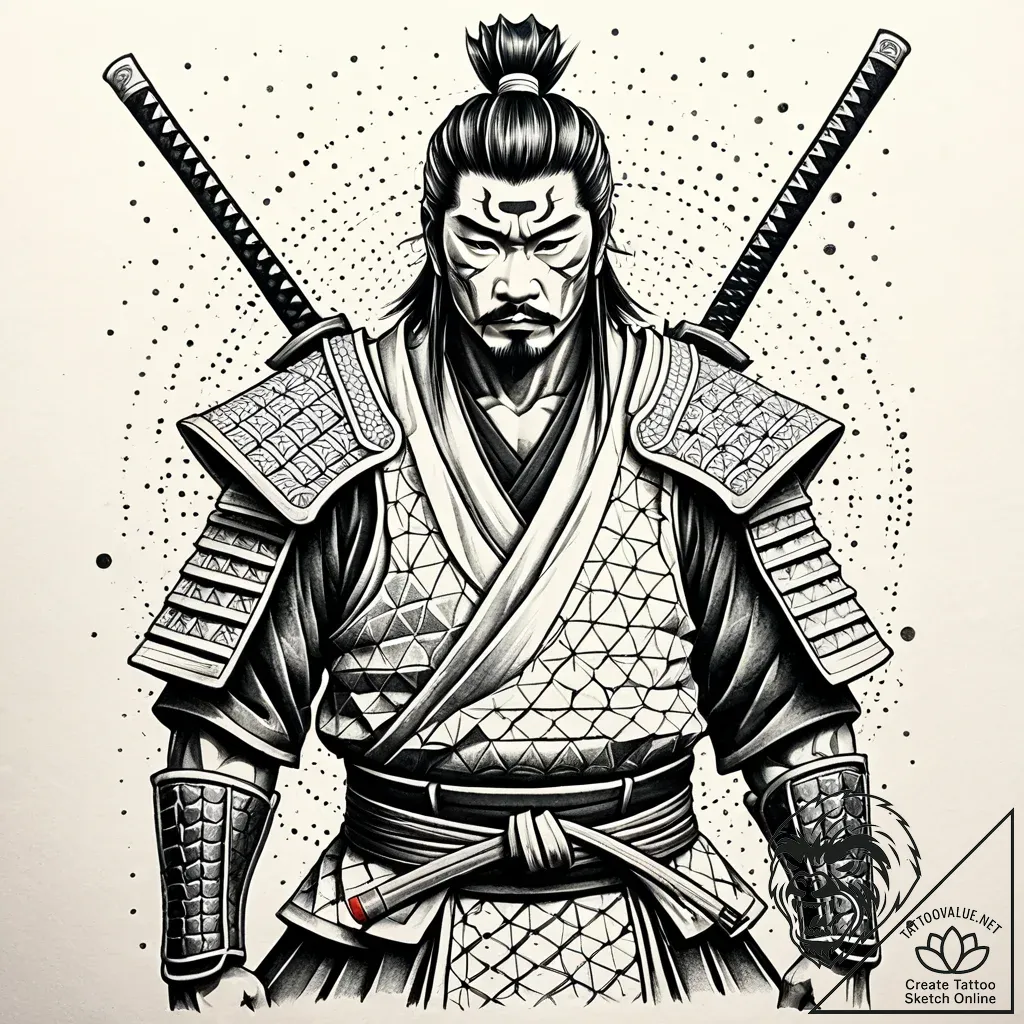 Samurai, artistic tattoo sketch, rough sketch... - style Jaeger Simple - tattoo sketch (05.12.2025 01:37)