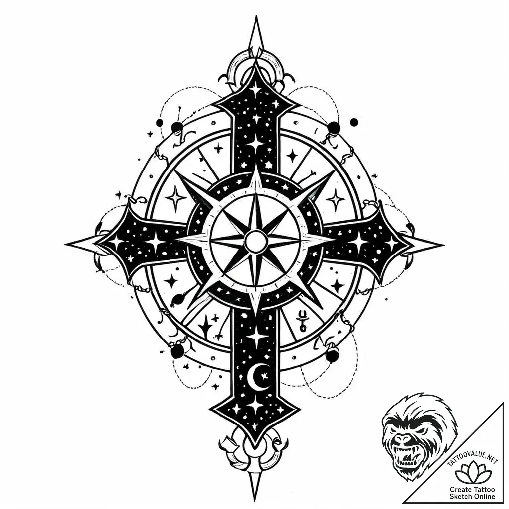 Tattoo sketch a zodiac animal's silhouette fi... - style Jaeger Mini - tattoo sketch (05.12.2025 05:56)