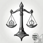 Tattoo sketch libra’s scales formed by the ba… – style Jagger Old – tattoo sketch (05.12.2025 06:16)