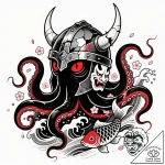 Kraken coil beneath shattered helm, concept a… – style Flux Inscriptions – tattoo sketch (05.12.2025 06:37)