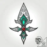 Emerald blade beneath crimson river, ink illu… – style Jagger Old – tattoo sketch (05.12.2025 07:37)