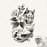 Tattoo sketch a floral design with hidden ini… – style Flux Inscriptions – tattoo sketch (05.12.2025 09:17)