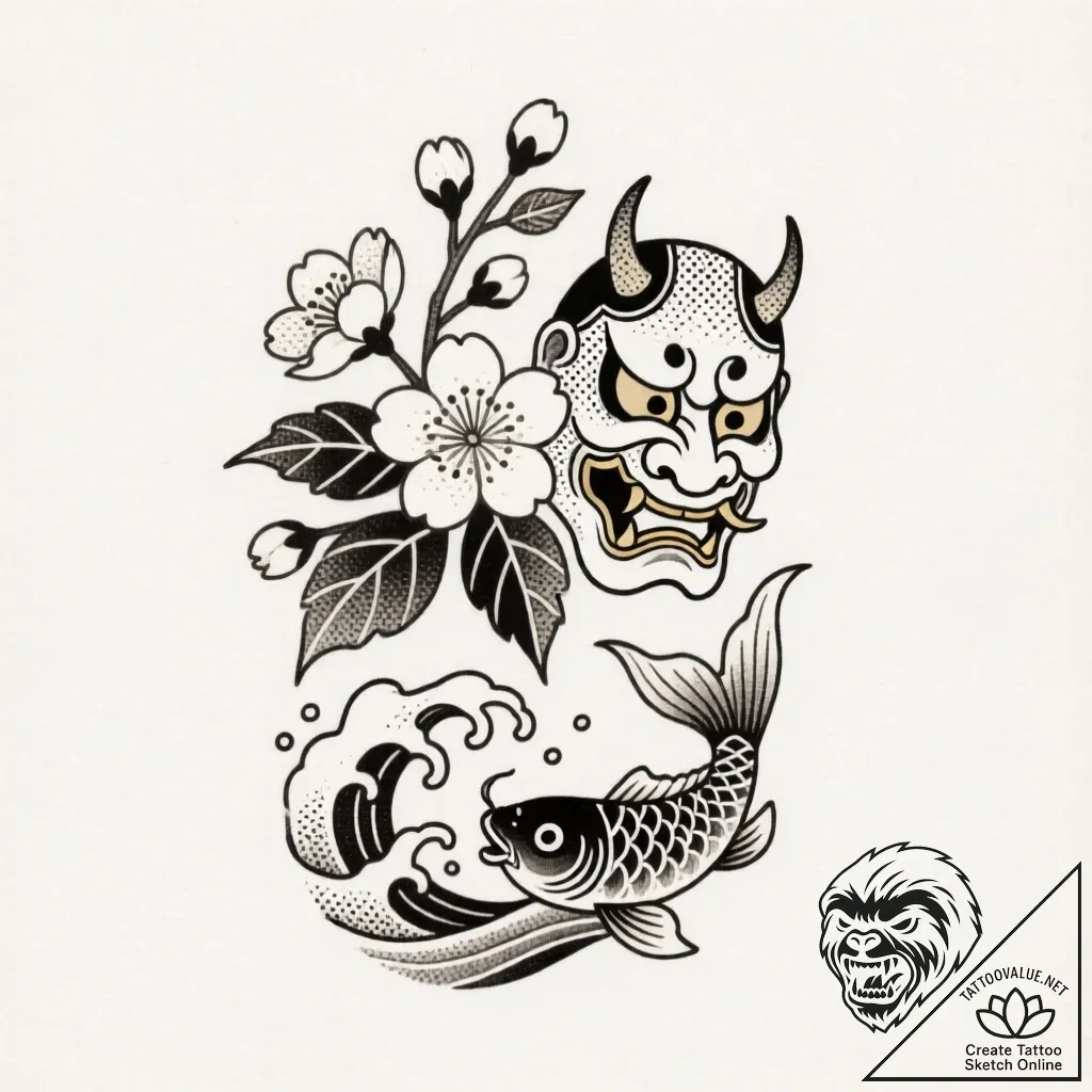 Tattoo sketch a floral design with hidden ini... - style Flux Inscriptions - tattoo sketch (05.12.2025 09:17)