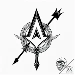Tattoo sketch sagittarius’s arrow glyph, clea… – style Jagger Old – tattoo sketch (05.12.2025 10:17)