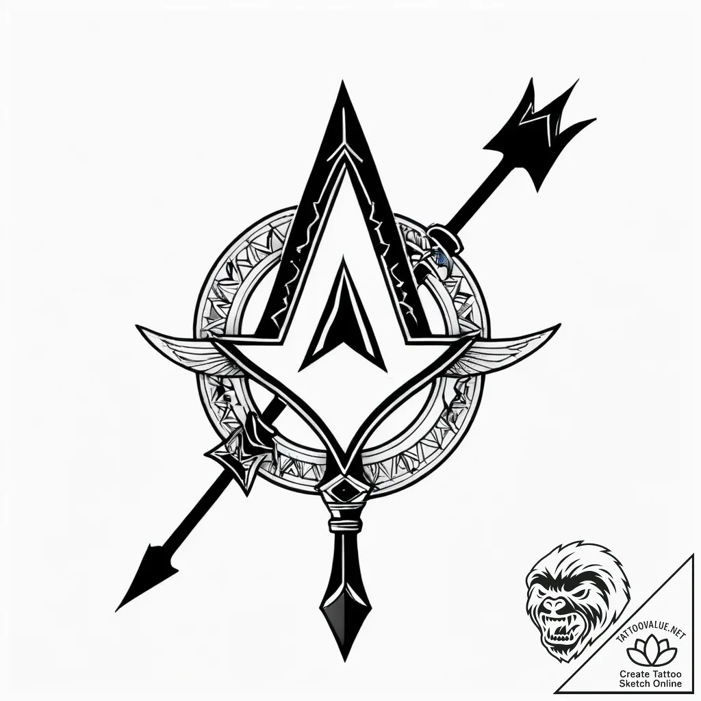 Tattoo sketch sagittarius's arrow glyph, clea... - style Jagger Old - tattoo sketch (05.12.2025 10:17)