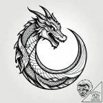 Tattoo design a crescent moon with a smaller… – style Jagger Old – tattoo sketch (05.12.2025 11:37)