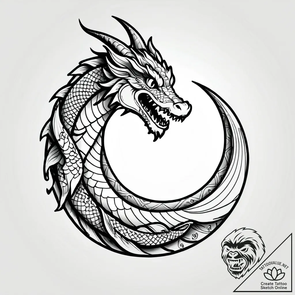 Tattoo design a crescent moon with a smaller... - style Jagger Old - tattoo sketch (05.12.2025 11:37)