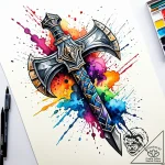 Tattoo design a gladiator’s armored arm with… – style Jaeger Simple – tattoo sketch (05.12.2025 12:17)