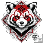 Tattoo sketch, mei’s face half-human half-red… – style Jaeger Mini – tattoo sketch (05.12.2025 12:37)